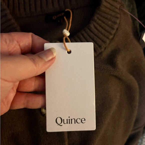 NWT Quince 100% Organic Cotton Cropped Cardigan - Heather Brown Large - Picture 4 of 11